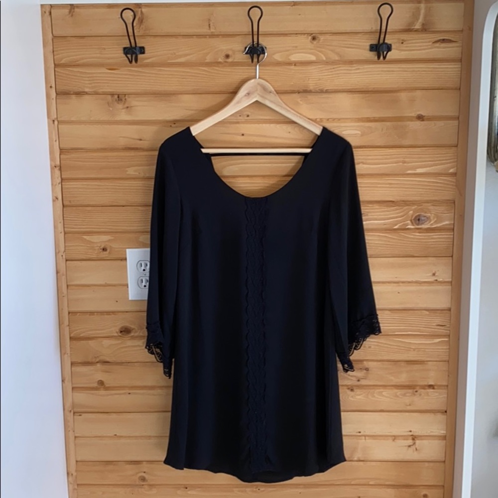 Black Lace Long Sleeve Shift Dress - Nordstrom